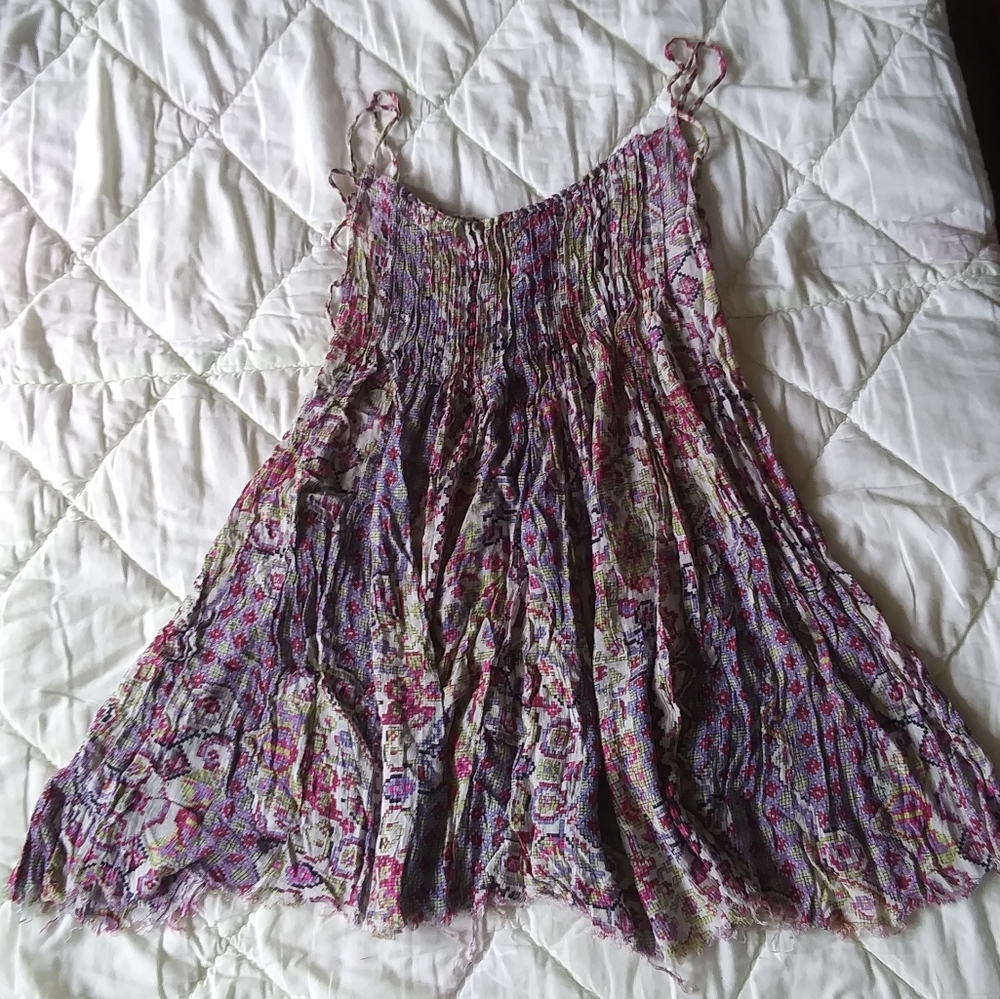 Free people one geometric/Aztec dress corset sides hand dyed